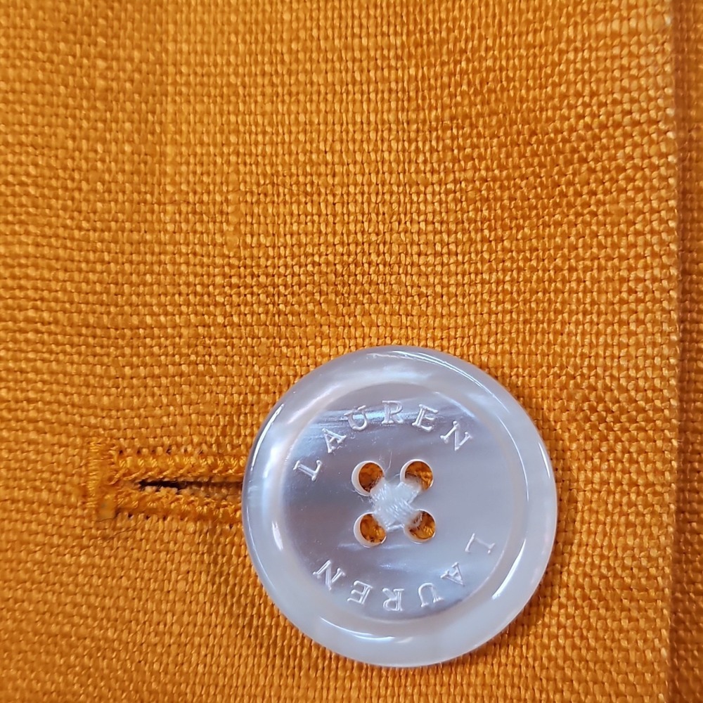 Ralph Lauren Linen Blazer Womens 18W Orange Old Money Coastal Career Prep Jacket - Picture 5 of 16